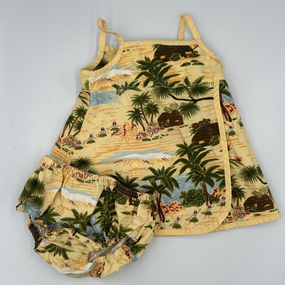 Vintage Y2K Gymboree Dress Hawaii Aloha Hulu Coastal‎ Island Beach  0-3 Months